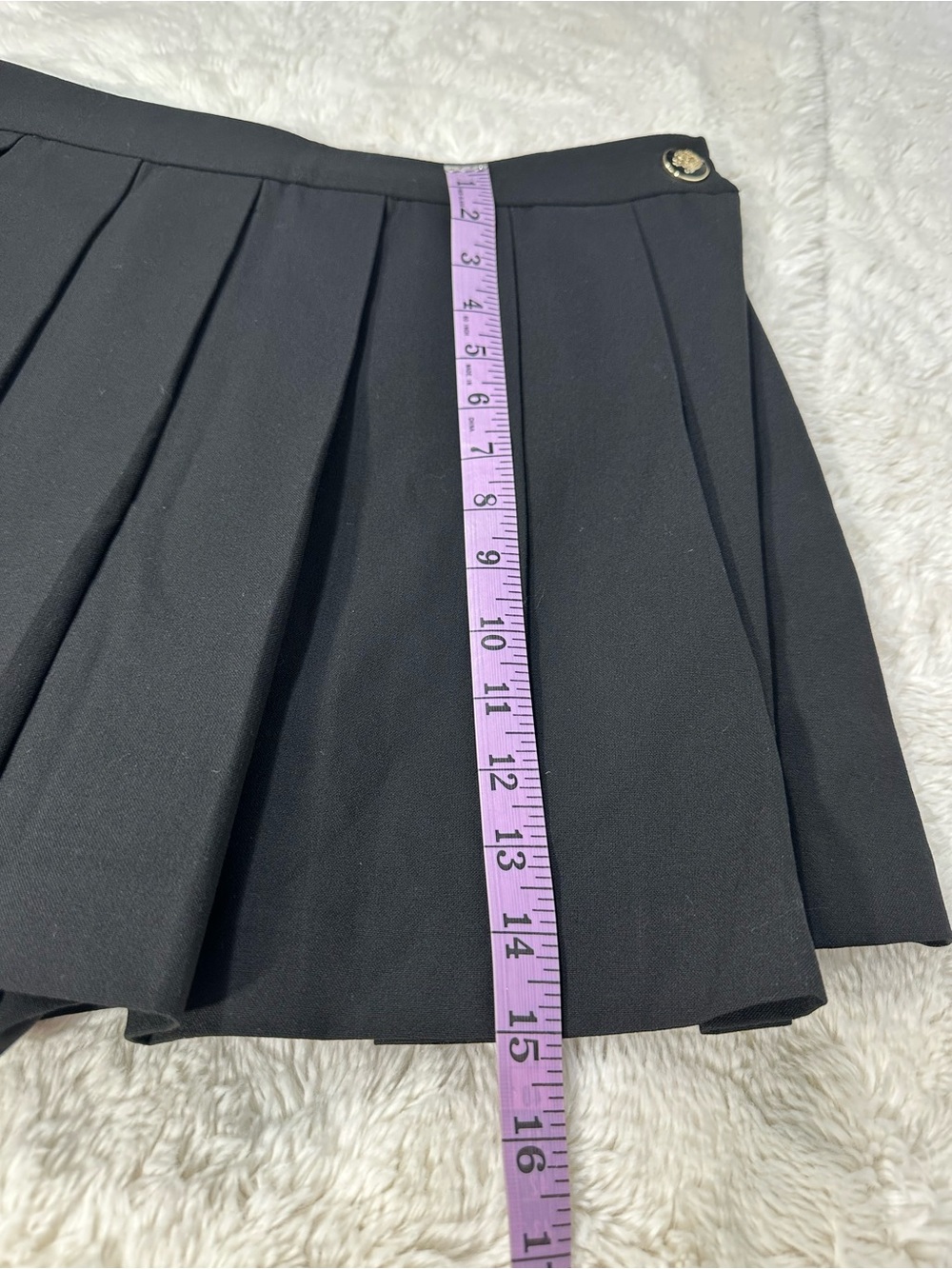 Zara Woman Pleated Mini Skort  Shorts Skirt  New Medium Black Classic Preppy - Picture 7 of 8